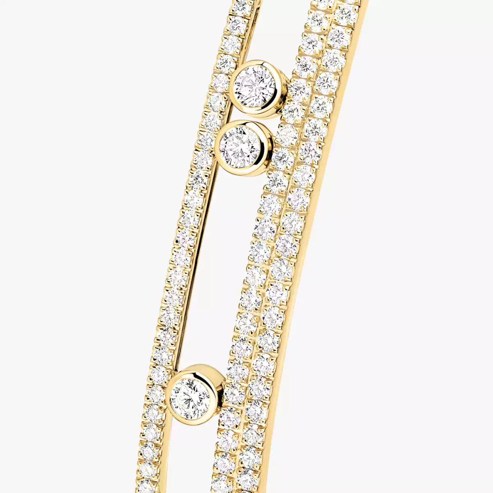 Bangle Move Romane Pavé Bracelet Diamant Or Jaune