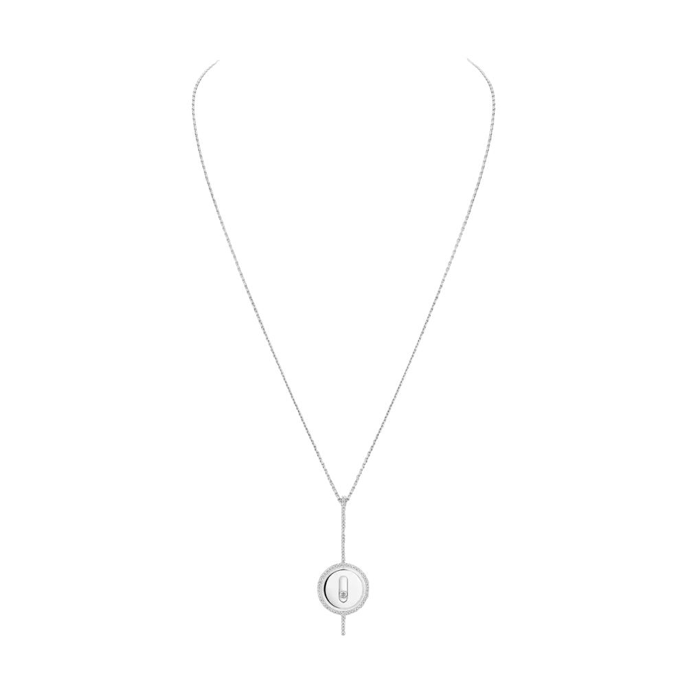 Lucky Move Arrow Collier Diamant Or Blanc