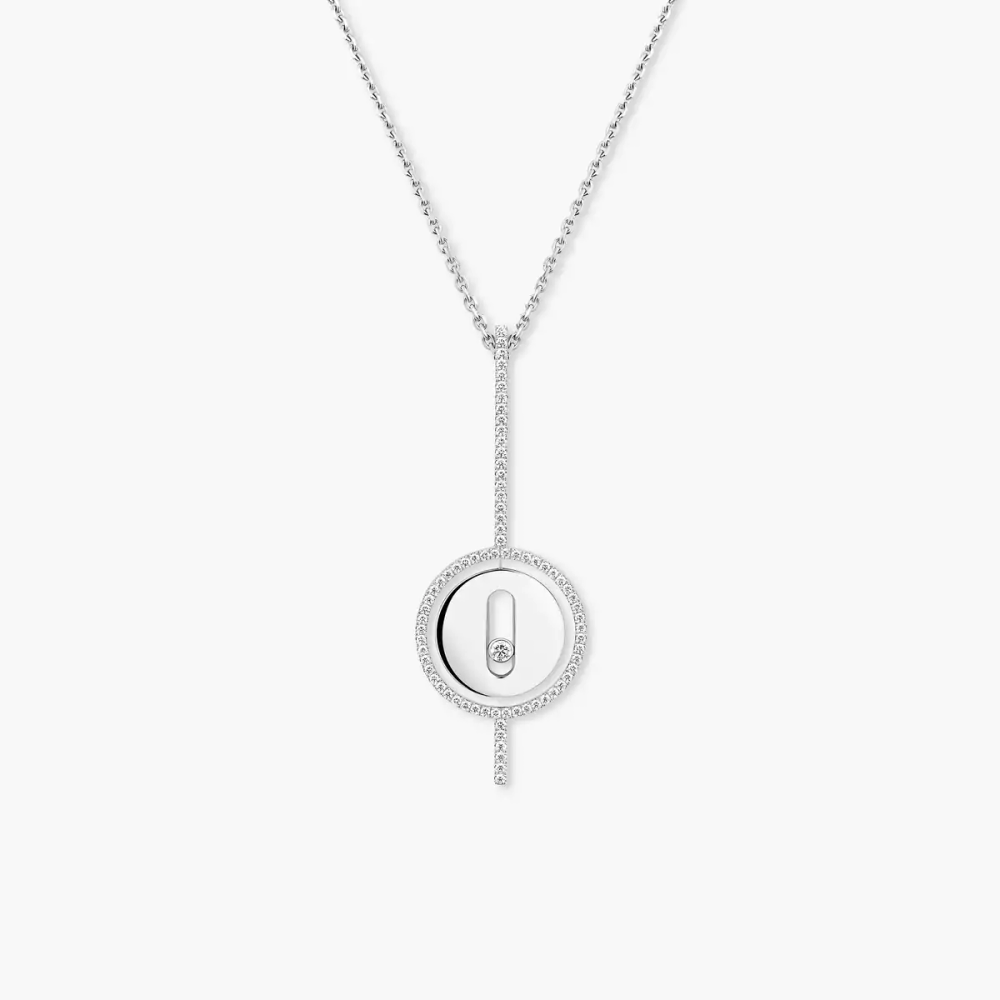 Lucky Move Arrow Collier Diamant Or Blanc
