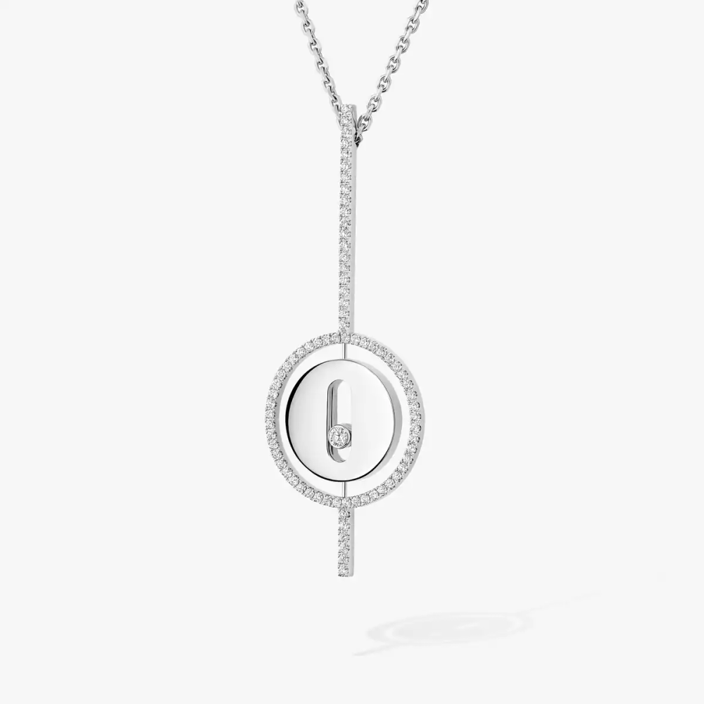 Lucky Move Arrow Collier Diamant Or Blanc