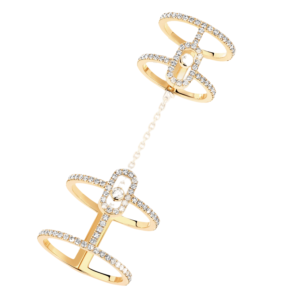 Move Uno Double Bague Diamant Or Jaune
