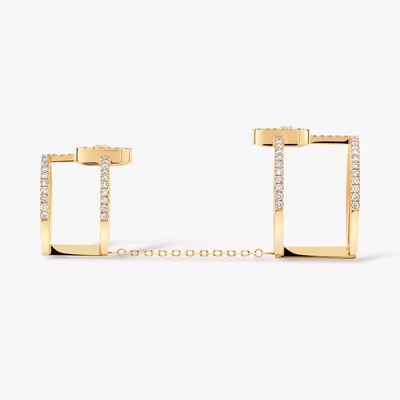 Move Uno Double Bague Diamant Or Jaune