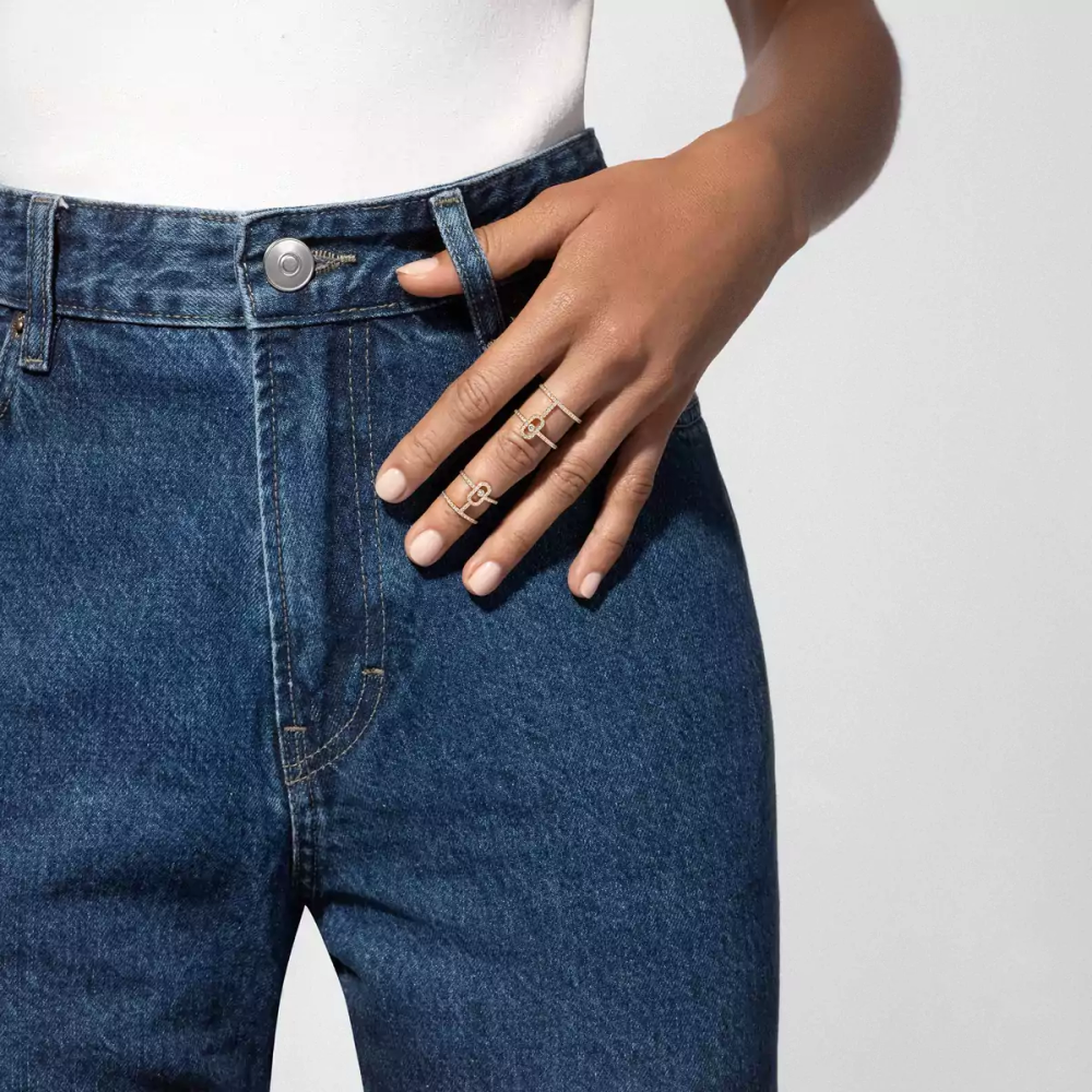 Move Uno Double Yellow Gold Diamond Ring