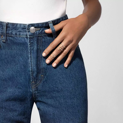 Move Uno Double Yellow Gold Diamond Ring