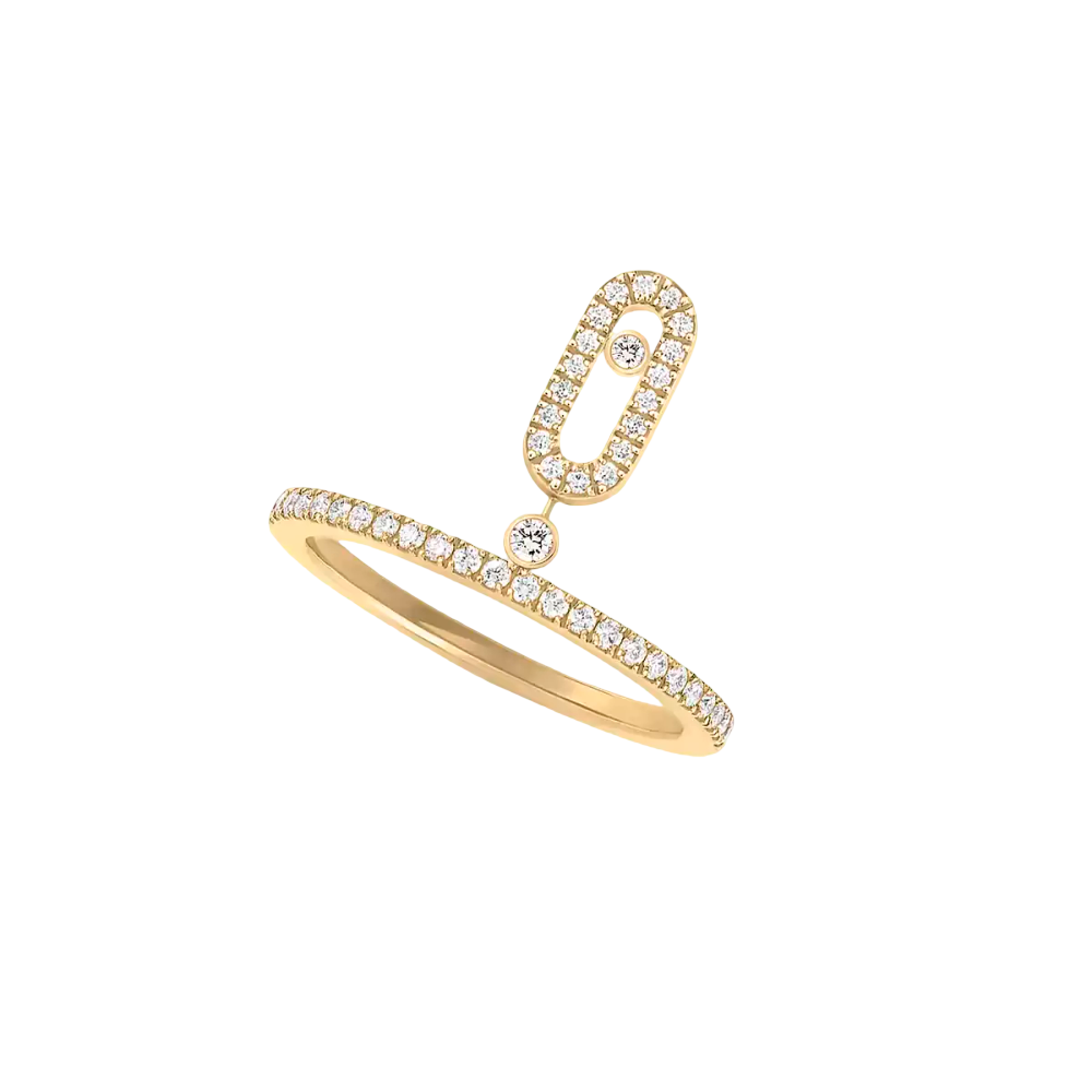 Move Uno Pampille Pavée Bague Diamant Or Jaune
