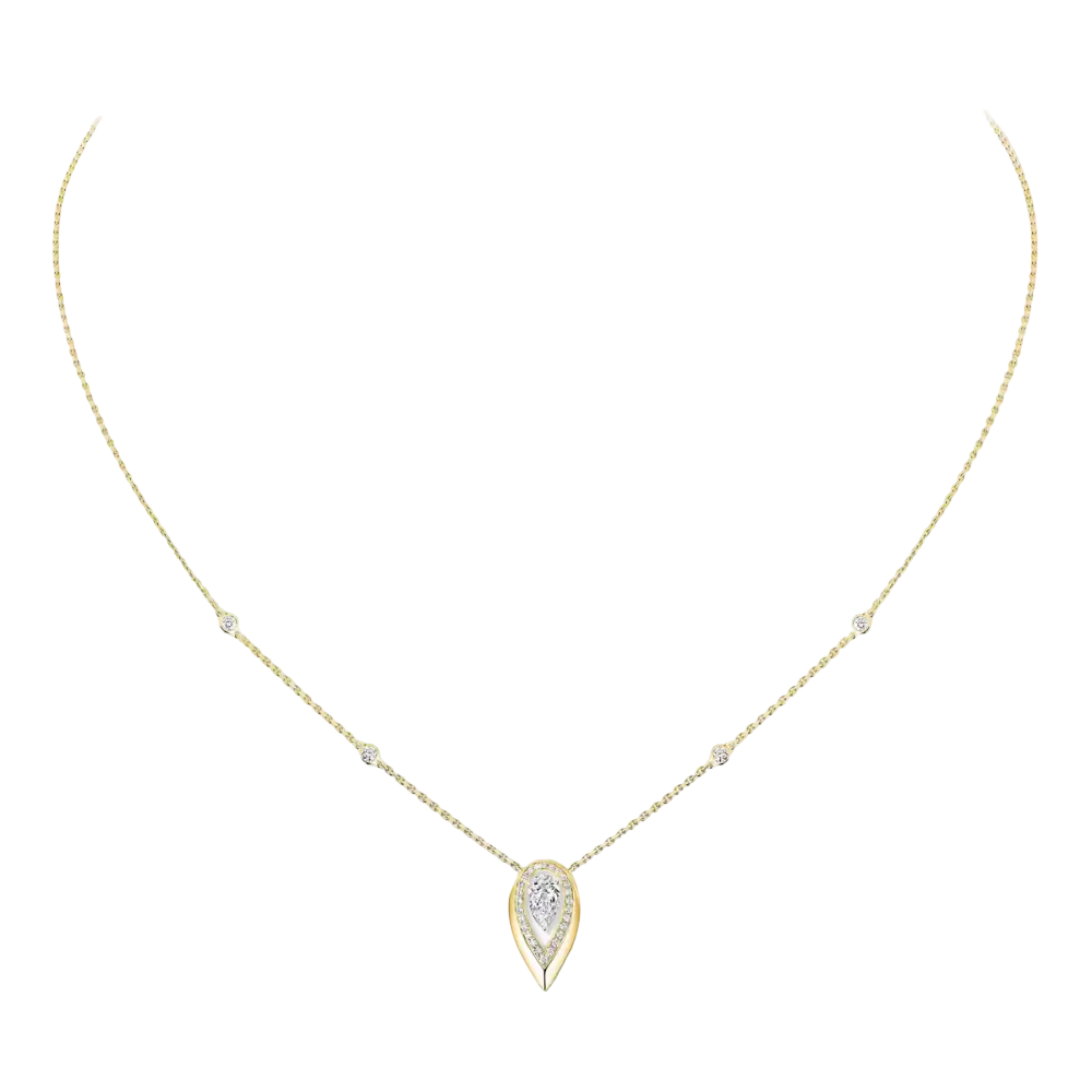 Fiery 0,40ct Collier Diamant Or Jaune
