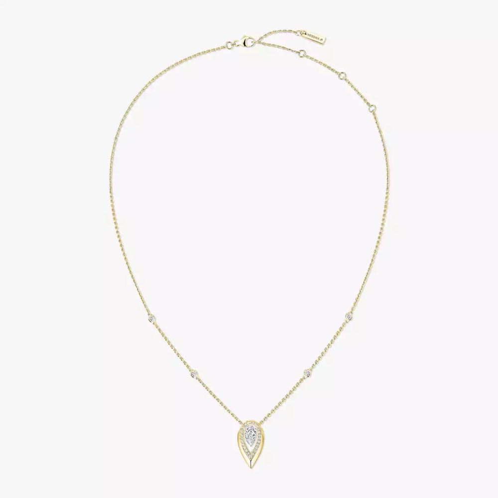 Fiery 0,40ct Collier Diamant Or Jaune