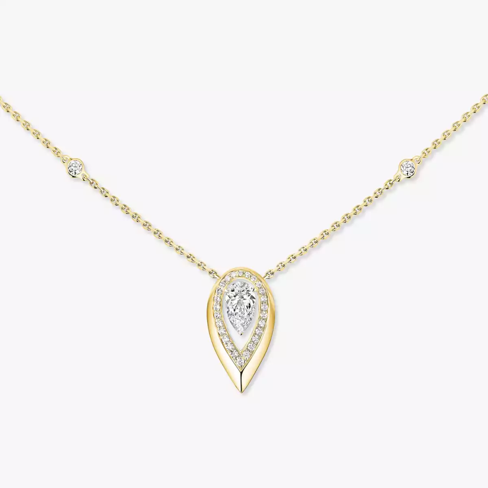 Fiery 0,40ct Collier Diamant Or Jaune