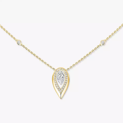 Fiery 0,40ct Collier Diamant Or Jaune