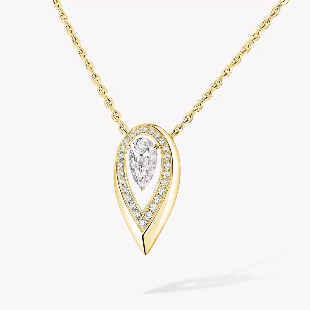 Fiery 0,40ct Collier Diamant Or Jaune