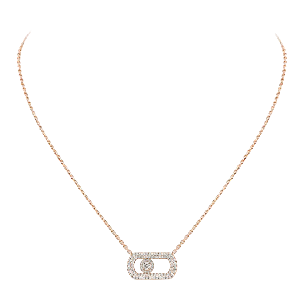 So Move Pavé Collier Diamant Or Rose