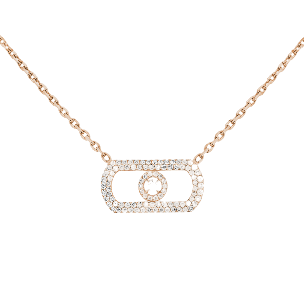 So Move Pavé Collier Diamant Or Rose