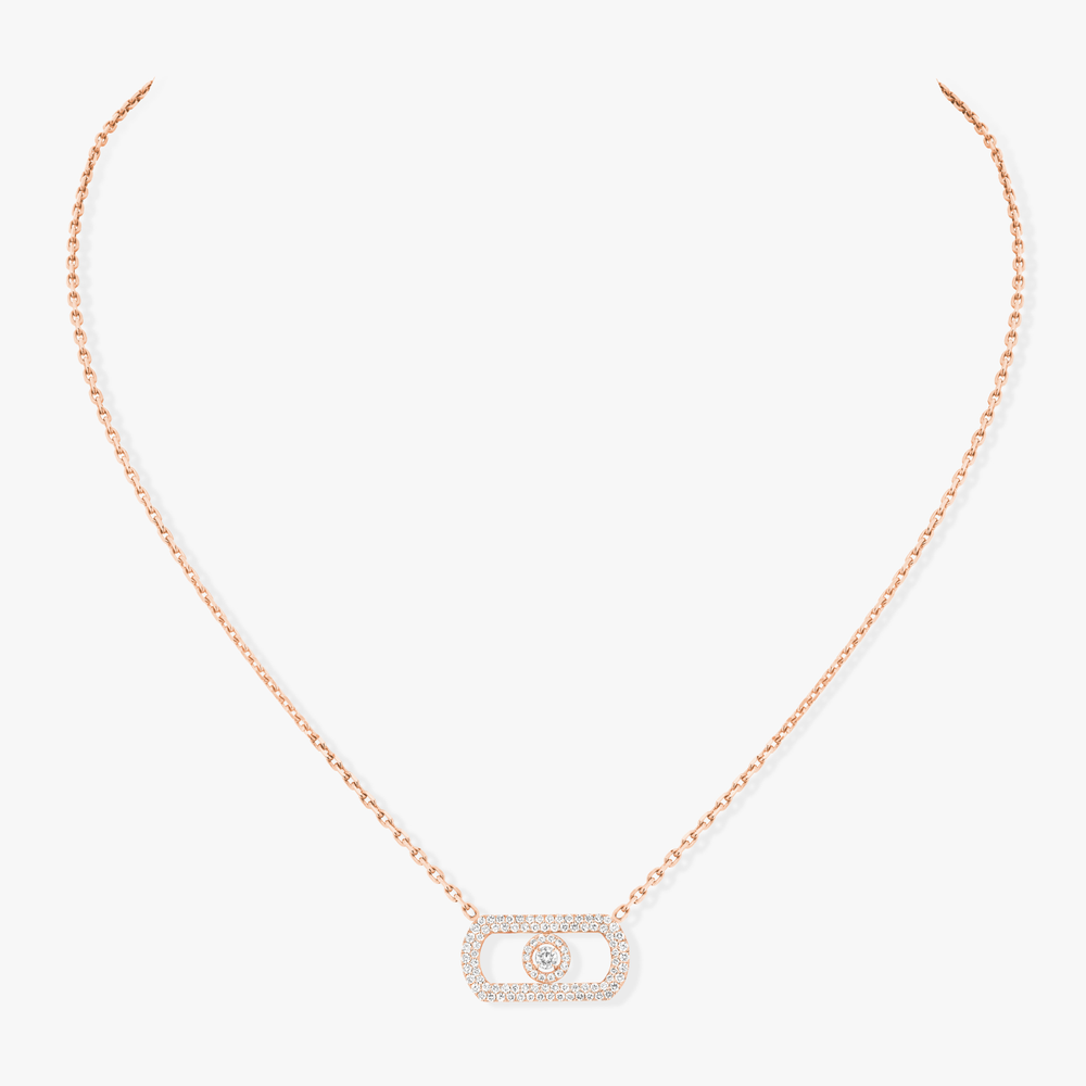 So Move Pavé Collier Diamant Or Rose
