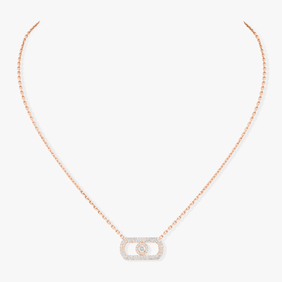 So Move Pavé Collier Diamant Or Rose