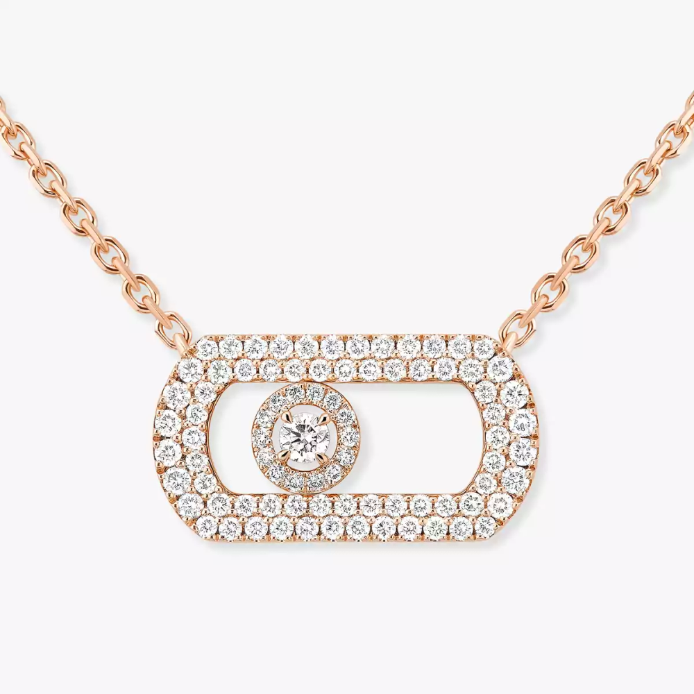 So Move Pavé Collier Diamant Or Rose