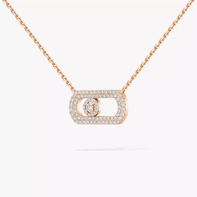 So Move Pavé Collier Diamant Or Rose