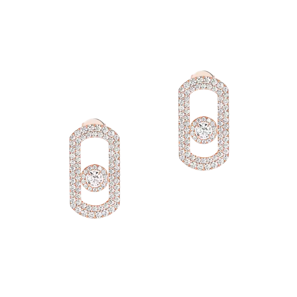 So Move Pavées Boucles d'oreilles Diamant Or Rose