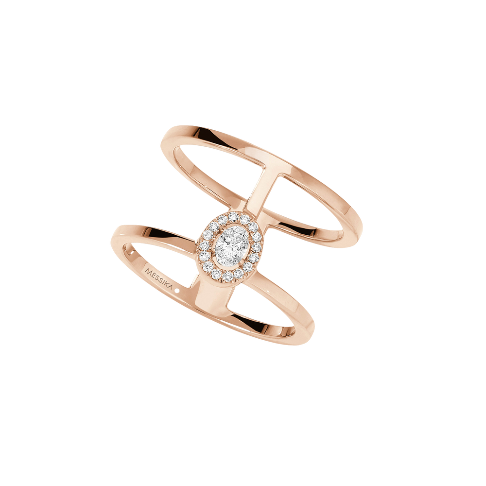 Glam'Azone 2 Rangs Bague Diamant Or Rose