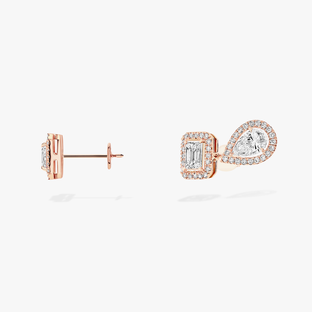 My Twin 1+2 0,20ct x3 Boucles d'oreilles Diamant Or Rose