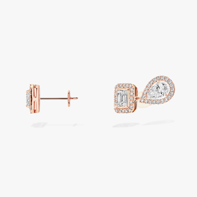 My Twin 1+2 0,20ct x3 Boucles d'oreilles Diamant Or Rose