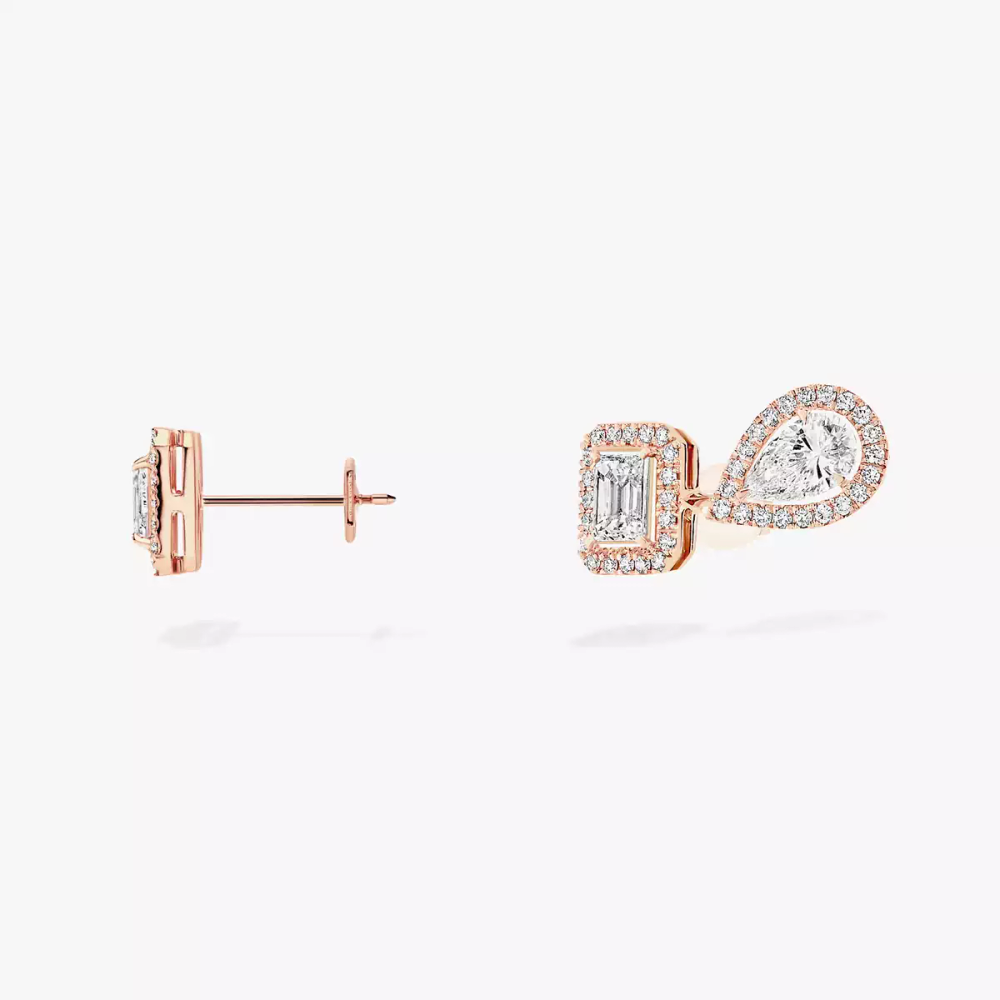 My Twin 1+2 0,20ct x3 Boucles d'oreilles Diamant Or Rose