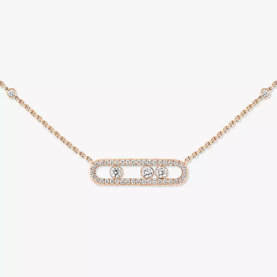 Baby Move Pavé Pink Gold Diamond Necklace