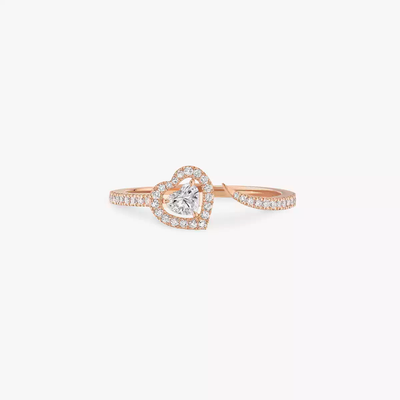 Bague Joy diamant cœur pavée 0,15ct Bague Diamant Or Rose