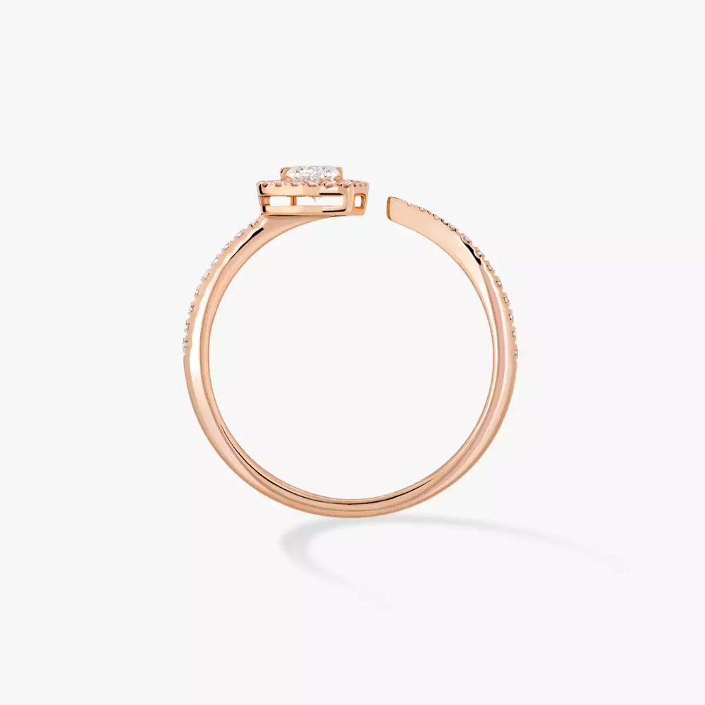 Bague Joy diamant cœur pavée 0,15ct Bague Diamant Or Rose