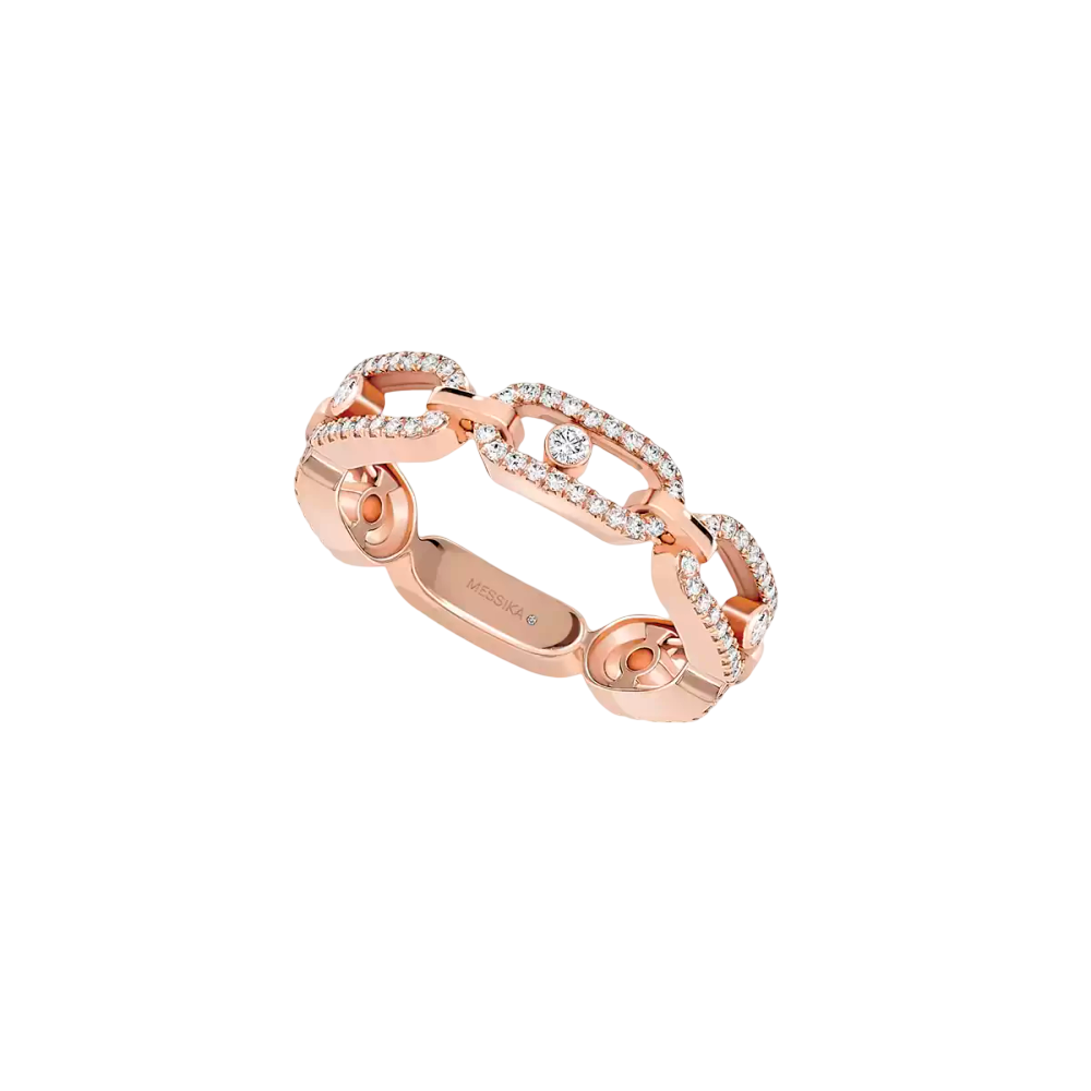 Bague pavée Move Link Bague Diamant Or Rose