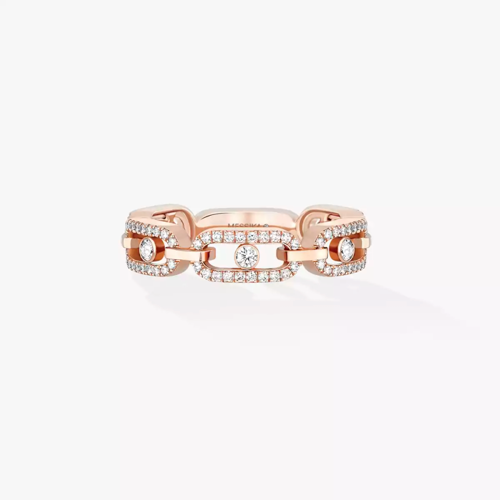 Bague pavée Move Link Bague Diamant Or Rose