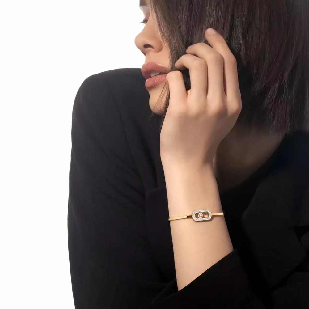 Jonc So Move Pavé Bracelet Diamant Or Jaune