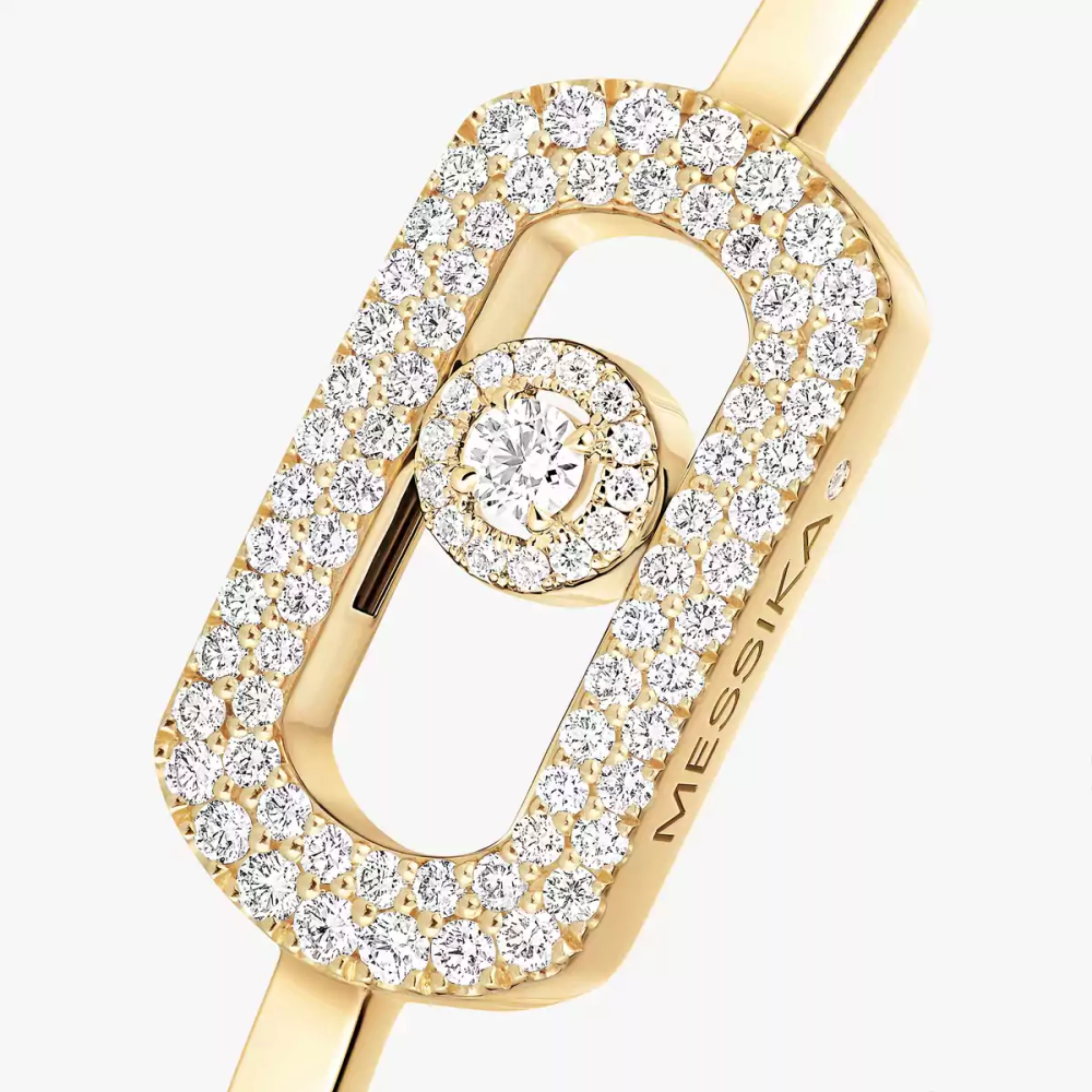Jonc So Move Pavé Bracelet Diamant Or Jaune