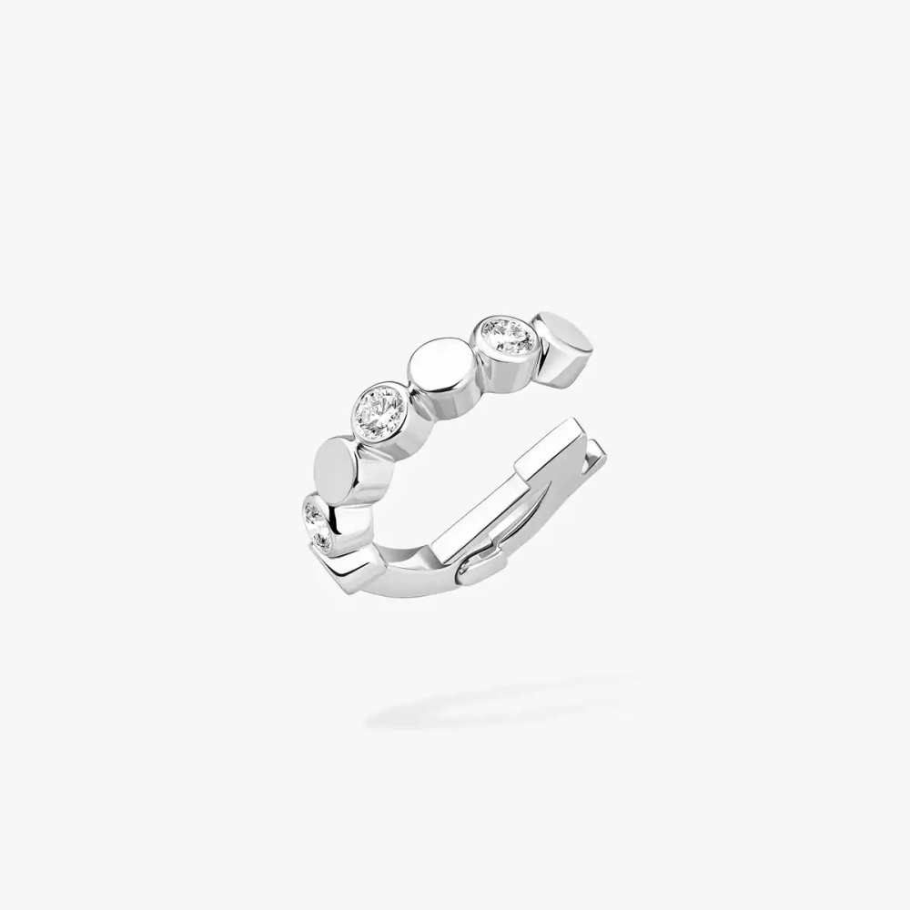 D-Vibes Mono Clip Earring White Gold Diamond Earrings
