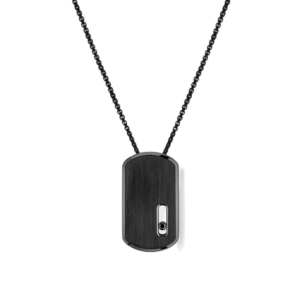 Move Titanium Black LM Pendant Necklace Black Titanium Diamond Necklace