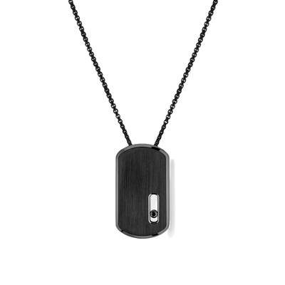 Move Titanium Black LM Pendant Necklace Black Titanium Diamond Necklace