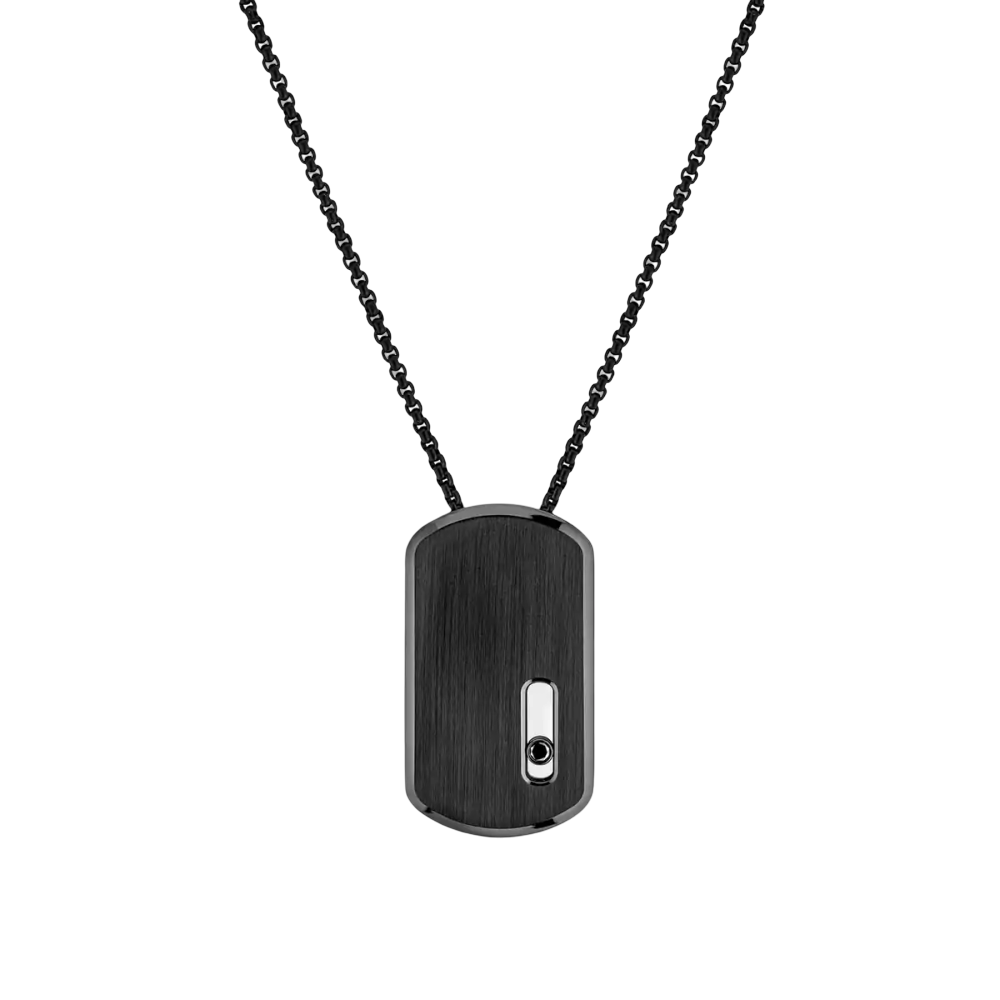 Move Titanium Black LM Pendant Necklace Black Titanium Diamond Necklace