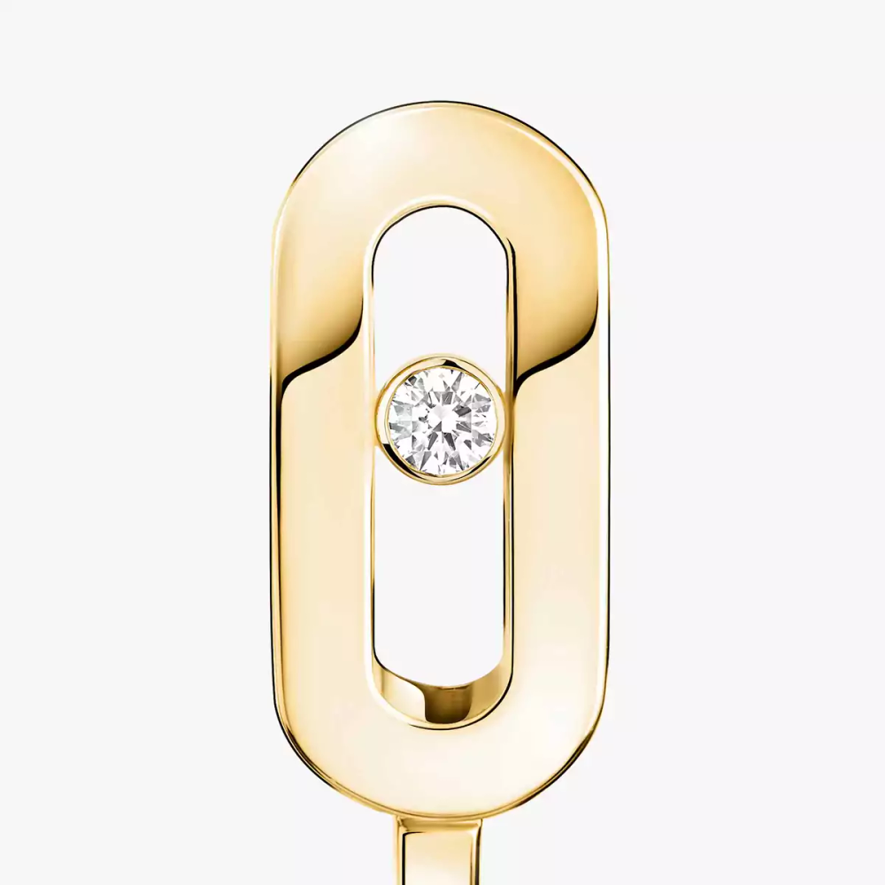 Move Uno Mini Hoops Yellow Gold Diamond Earrings