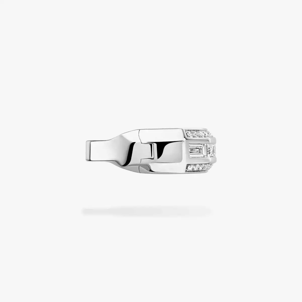 Clips Groove Boucles d'oreilles Diamant Or Blanc