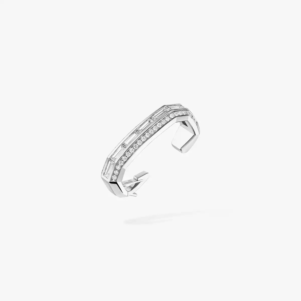 Clips Groove Boucles d'oreilles Diamant Or Blanc