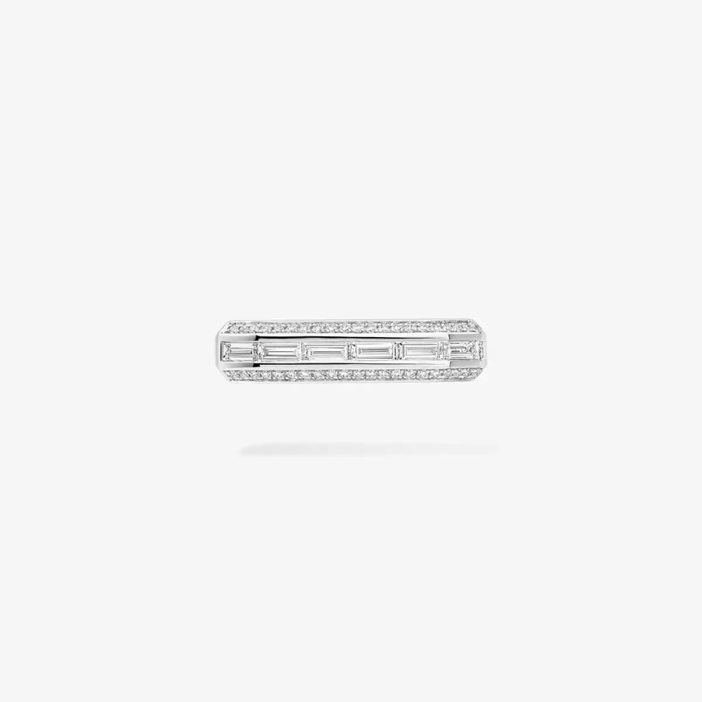 Clips Groove Boucles d'oreilles Diamant Or Blanc