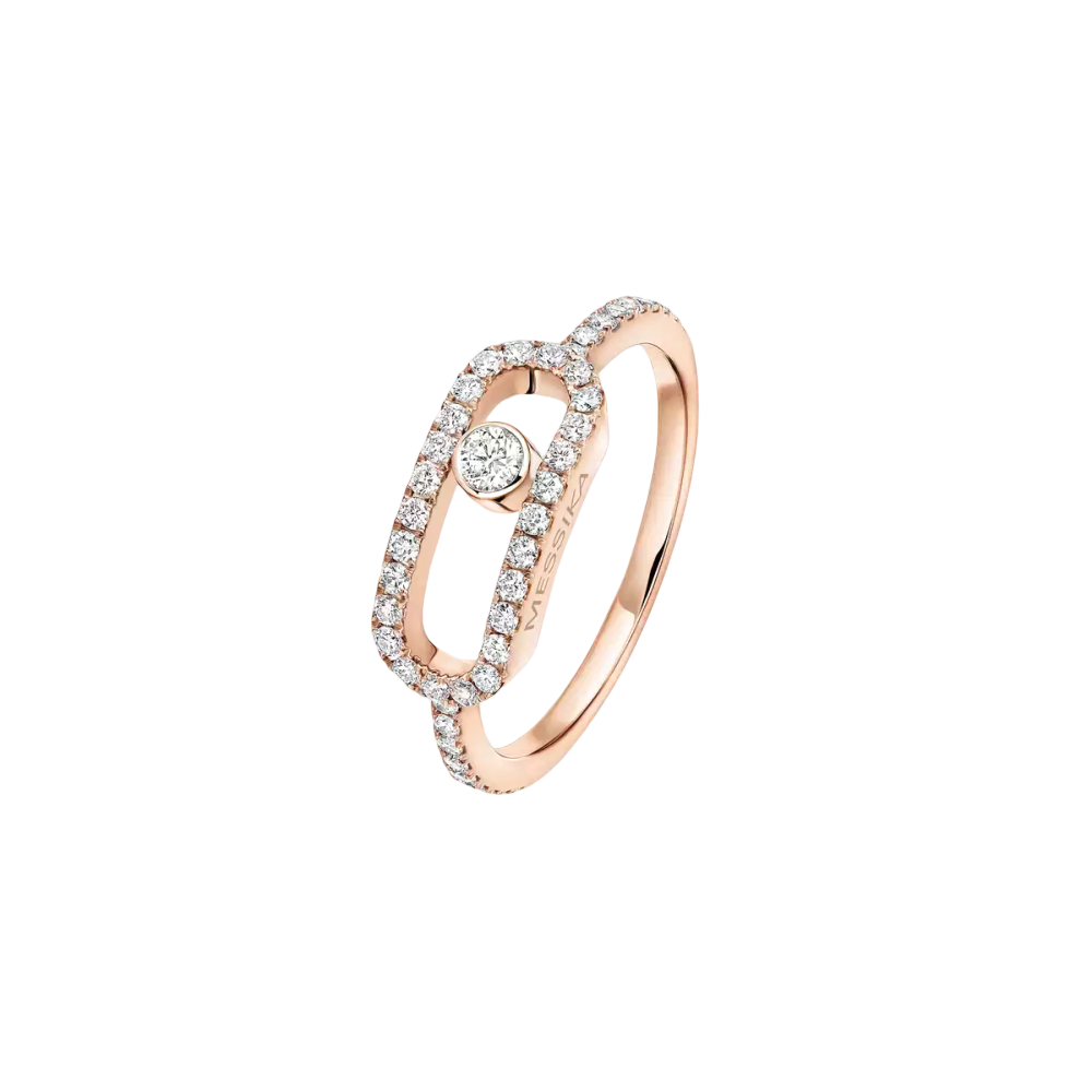 Move Uno GM Pavée Bague Diamant Or Rose
