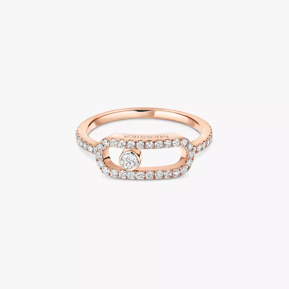 Move Uno GM Pavée Bague Diamant Or Rose