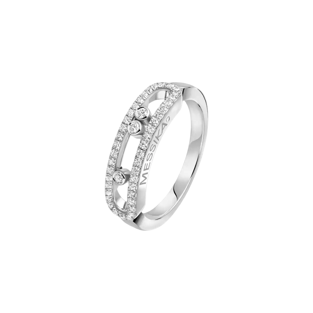 Baby Move Pavée Bague Diamant Or Blanc