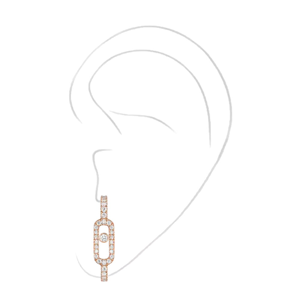 Mono Boucle Pavée Move Uno Boucles d'oreilles Diamant Or Blanc