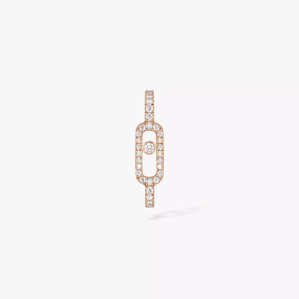 Mono Boucle Pavée Move Uno Boucles d'oreilles Diamant Or Blanc