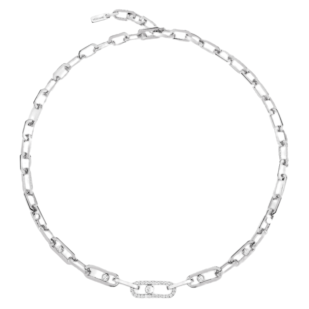 Move Link Collier Diamant Or Blanc