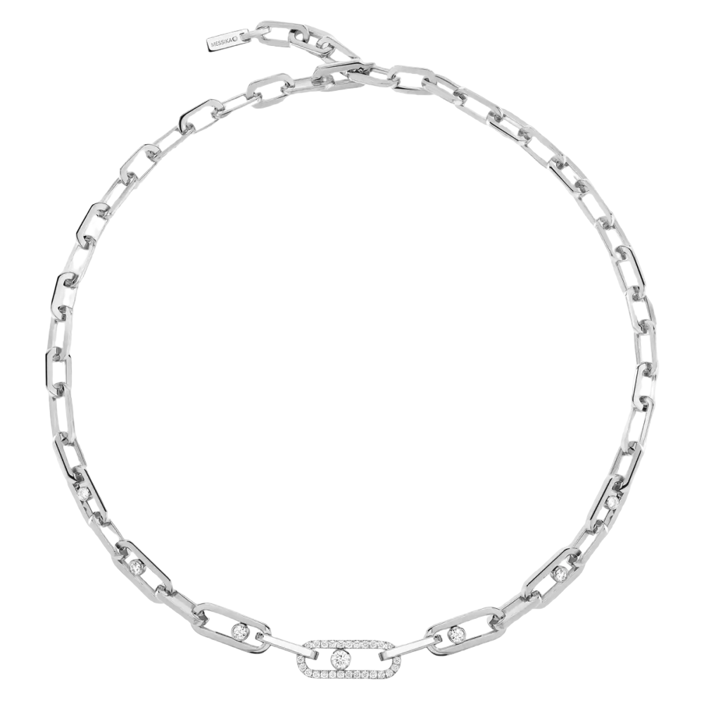 Move Link White Gold Diamond Necklace