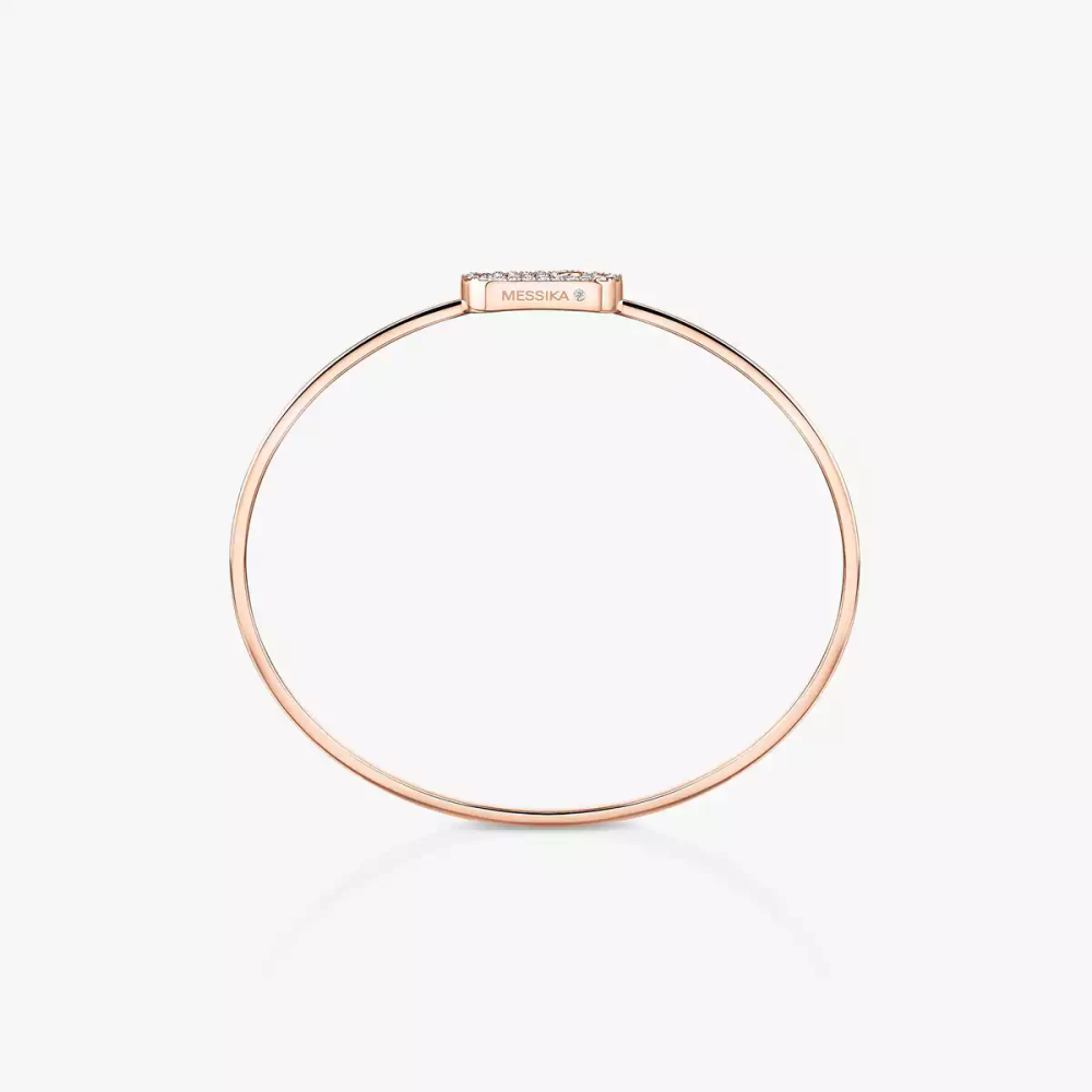 Move Uno Pavé Flex Bangle Pink Gold Diamond Bracelet