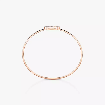 Move Uno Pavé Flex Bangle Pink Gold Diamond Bracelet