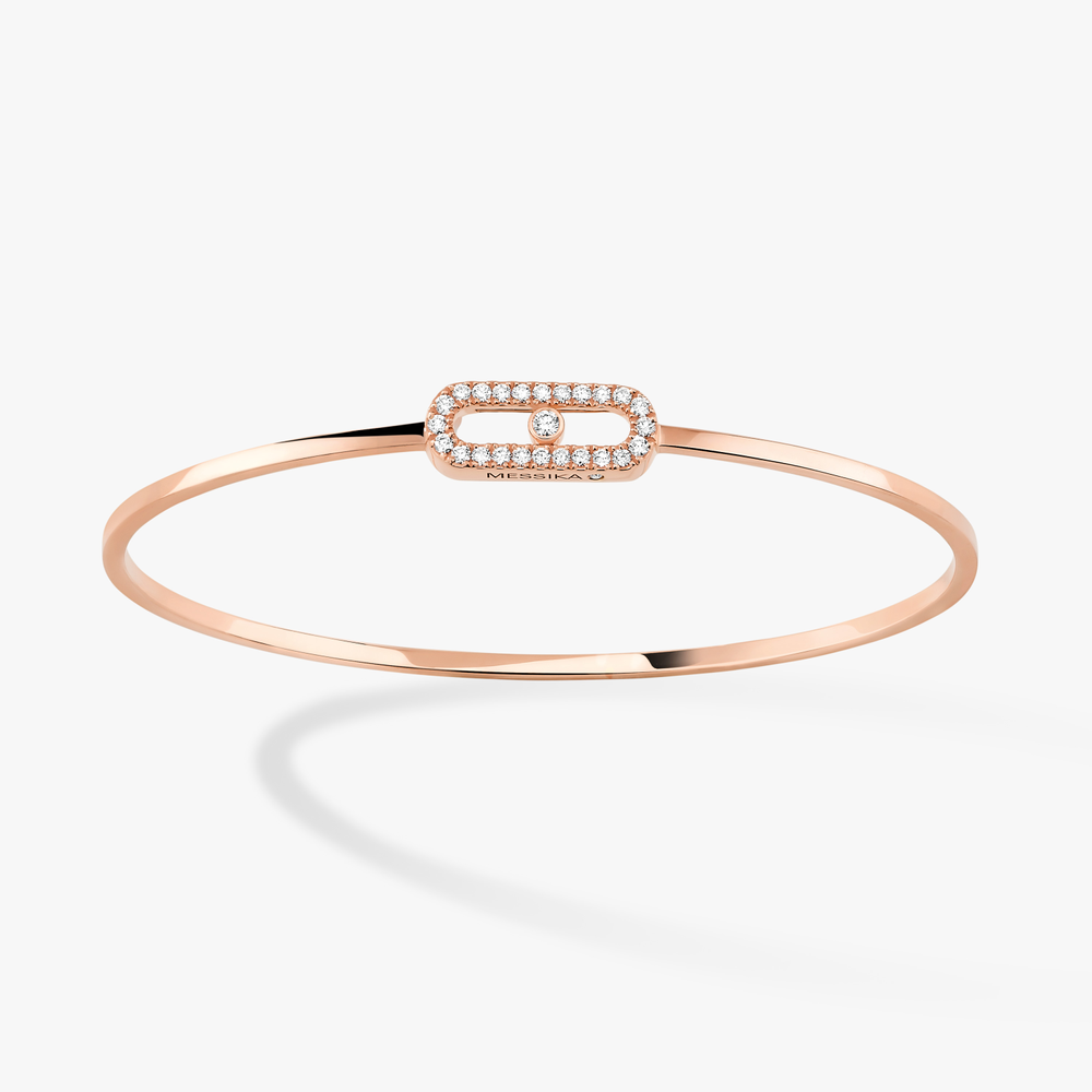 Pink Gold Diamond Bracelet Move Uno Pavé Flex Bangle